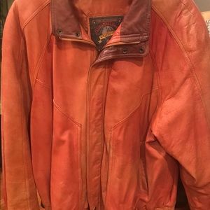 Men Leather Bomber Jacket